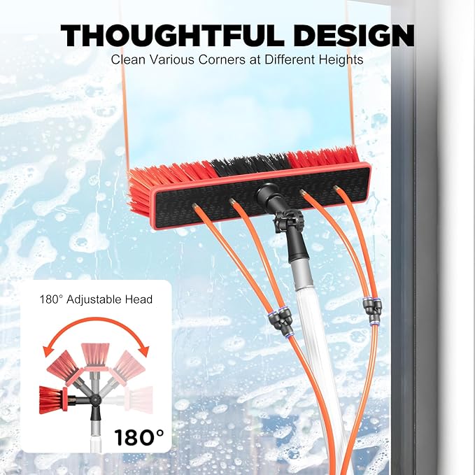 26 Feet Reach Solar Panel Cleaning Brush &amp Pole Water Fed Pole KitSuitable for Solar Photovoltaic Panel Cleanin High Windows Cleaning and Cleaning Cars Trucks Vans Caravans Windows