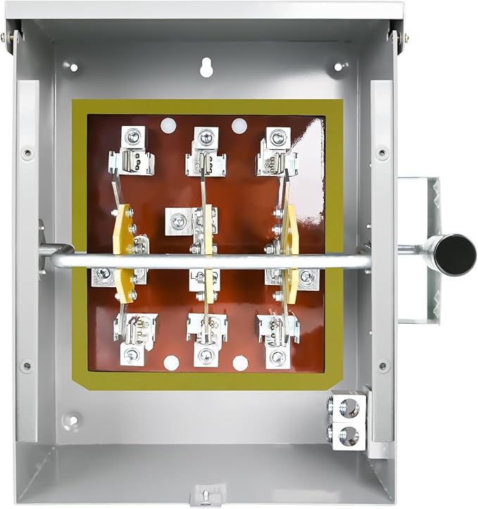 200-Amp Generator Transfer Switch 3 Pole 120/240V Manual Transfer Switch for Home Generator 48000 W Heavy Duty Double-Throw Power for Outdoor＆Indoor Meeting NEMA 3R Standards