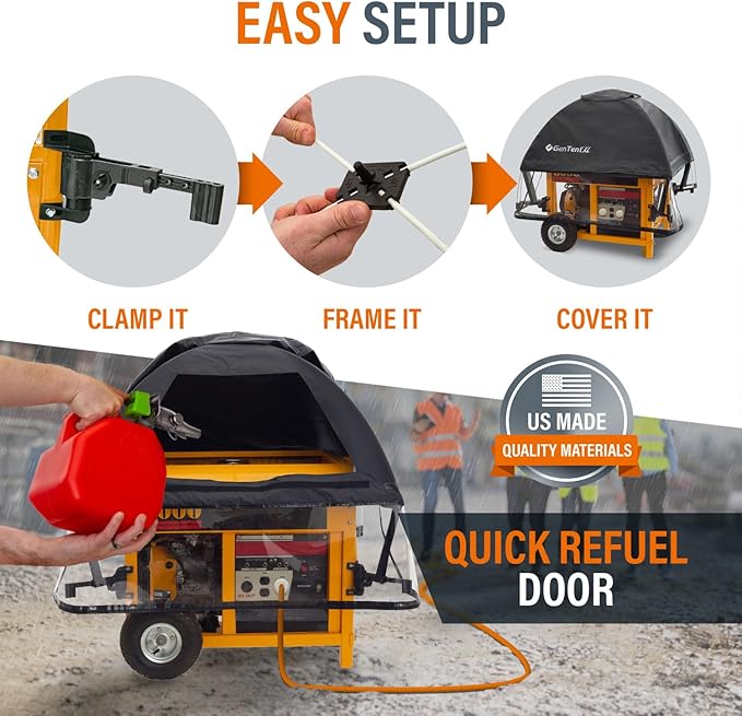 GenTent XL Open Frame Running Cover - Universal Adapter Kit Generator for Larger Generators Tent (Onyx XL - Standard)