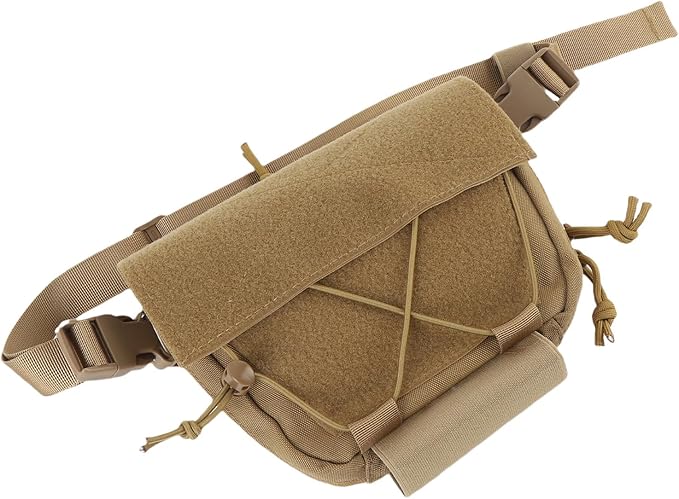 Drop Pouch Oxford Cloth Sub Abdominal Carrying Kit Bag Utility Tool Pouch Fanny Pack for Chest Rig Vest with Secure Storage and Adjustable Straps for Tactical Outdoor