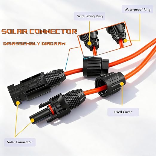 XT60 to Solar Connector Cable 10FT/16.4FT/25FT 12AWGXT60 Extension Cable for ECOFLOW River and Delta Series BLUETTI EB55 Power Station Solar Panel (16.4FT/5M)