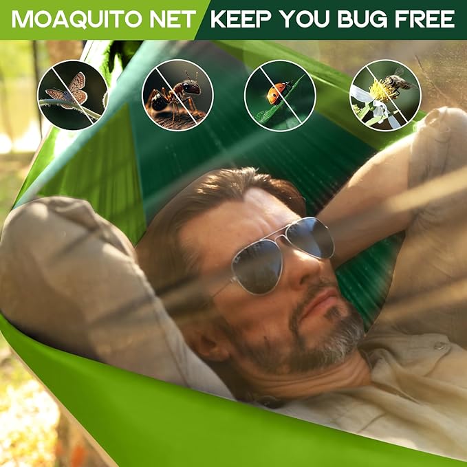 Camping Hammock Mosquito NetDouble &amp Single Portable Hammocks Hammocks with 2 Tree StrapsHammock Tent for Travel CampingCamping Accessories for Indoor Outdoor Hiking Backpacking Backyard Beach