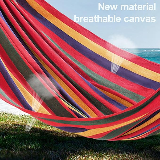 Talent Star Camping HammockBasics Double Hammock with Space Saving Metal Stand Indoor Hammock Stand with Carrying Bag Portable Hammock for Patio Backyard Porch Outdoor and Indoor Use Red