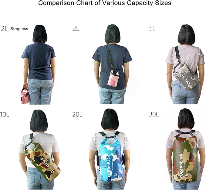 Waterproof Dry Bag With Phone CaseFloating Backpack Camping Waterproof Bag Rafting Beach Bag Dry Bags For Kayaking Boating (Grey 20L)