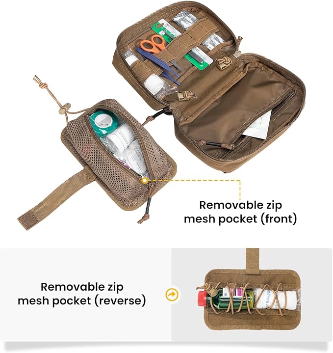 EXCELLENT ELITE SPANKER Tactical First Aid Pouch IFAK Rip Away Molle EMT Pouch Compact Admin Pouch Medical Utility Pouch Emergency Survival Kits for Tactical VestBackpack