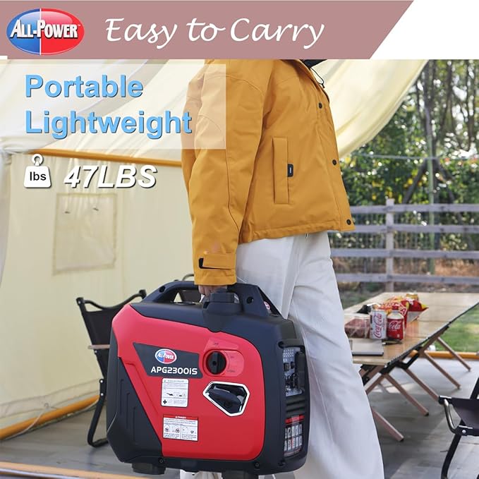 ALL-Power 2000W Peak Power Inverter Generator 18kg Lightweight Rating 1800W Portable Power Station for Home Emergency Backup Camping Small Appliances (Model: 2002001)