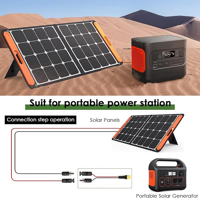 MOOKEERF Solar to XT60 Extension Cable 10AWG 30FT Solar Connector to XT60 Adapter Cable for Solar Panel to Portable Power Station Solar Generator Battery Pack