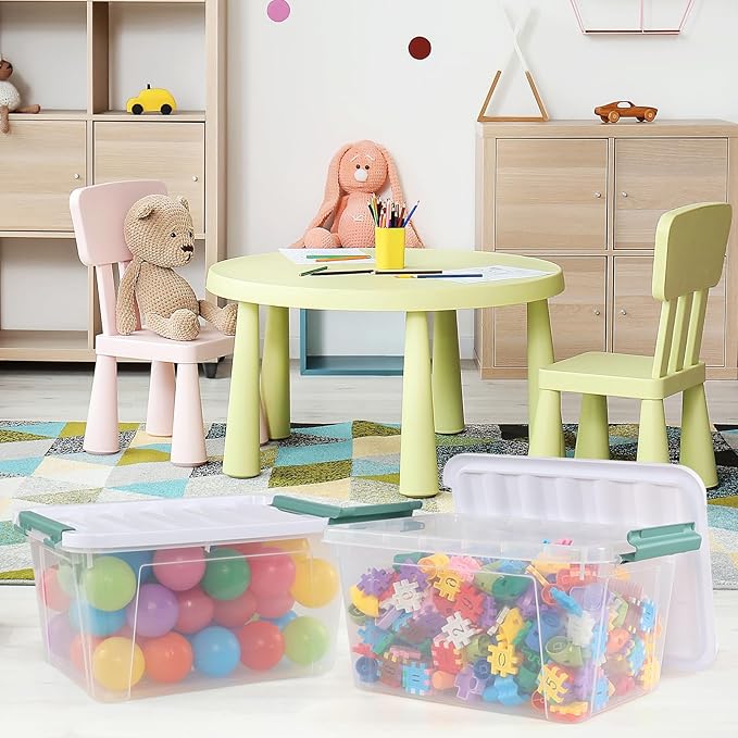 6-Pack 20 L Plastic Storage Box Clear Latch Storage Box with Lids