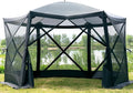 EVER ADVANCED Pop Up Gazebo Screen House Tent for Camping 11.5 ft for 8-10 Person Instant Canopy Shelter with Netting Portable for Outdoor Backyard