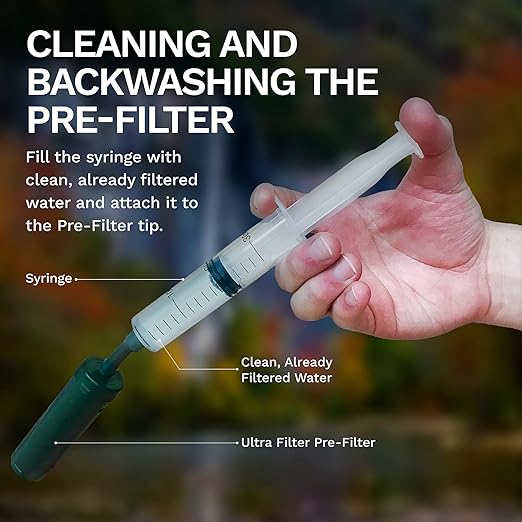 Survivor Filter PRO Extender Series – Portable Water Filter Pump with Extra Replacement Filters – Tested in USA Labs – Bacteria Parasite and Virus Removal – Ultimate Survival &amp Backpacking Gear