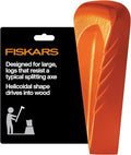 Fiskars Helix Splitting Wedge for Large Stubborn Logs – Forged Steel Wood Splitting Wedge with Helicoidal Profile 1.75 x 8.5 x 2.25