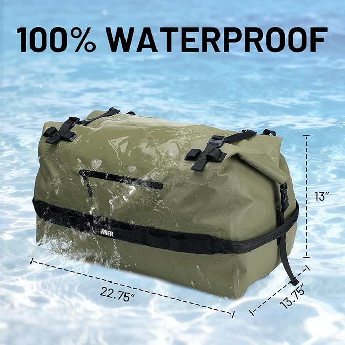 MIER Waterproof Duffel Bag Motorcycle Dry Bag Backpack Large Roll-Top Heavy Duty Dry Duffle Bags for Kayaking Camping Boating Gym Beach Cruise Ship 60L/80L