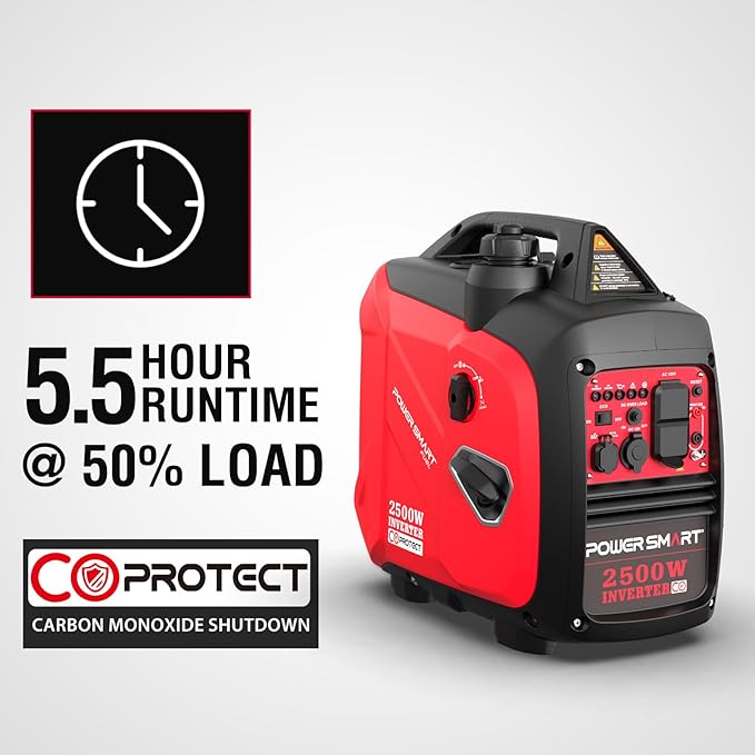 PowerSmart 2500-Watt Portable Inverter Generator Quiet for Camping