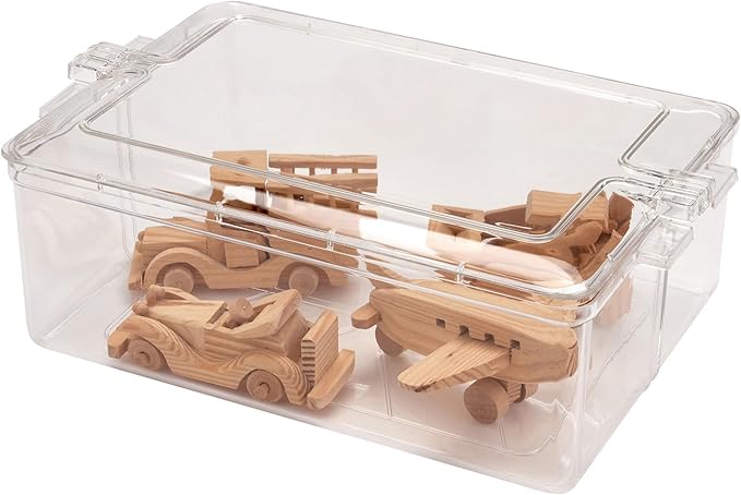 Pioneer Plastics 195C Clear Rectangular Plastic Container 10.625 W x 7.625 D x 3.75 H Pack of 4