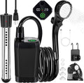 Portable Camping Shower with Heater 6000mAh Rechargeable Portable Shower with 2000W Immersion Heater LED Display Heated Camping Shower for Travel Hiking Car Pet