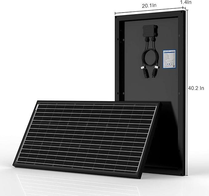 ACOPOWER 100 Watt Solar Panel Kit High Efficiency Monocrystalline 1 * 100W Solar Panels with 20A PWM LCD Charge Controller/Mounting Brackets/Y Connectors/Solar Cables/Cable Entry housing（100W Kit）