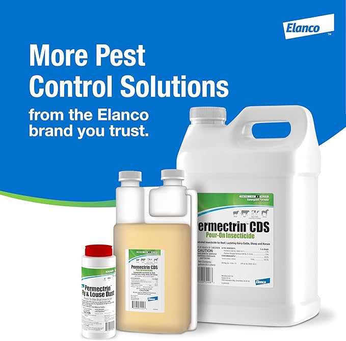 Permectrin CDS Pour-on Insecticide Pour-On &amp Premise Spray | Controls Flies Lice &amp Ticks | 2.5 Gal Jug