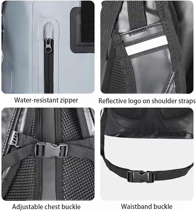 Generic Outdoor PVC Waterproof Dry Backpack Water Floating Bag Roll Top Sack for Kayaking Boating Camping Fishing Surfing (Green30L)