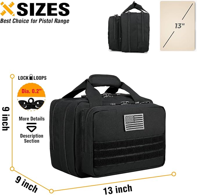 DBTAC Gun Case Bag Small Plus + DBTAC Tactical Large Shoulder Chest Pack (Black)
