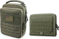 WYNEX Tactical Molle Admin Pouch with Folding Admin Pouch Utility EDC Pouch Organizer Modular Tool Pouch of Double Layer with Molle Tool Bag of Laser-Cut Design Utility Organizer EDC Medical Bag