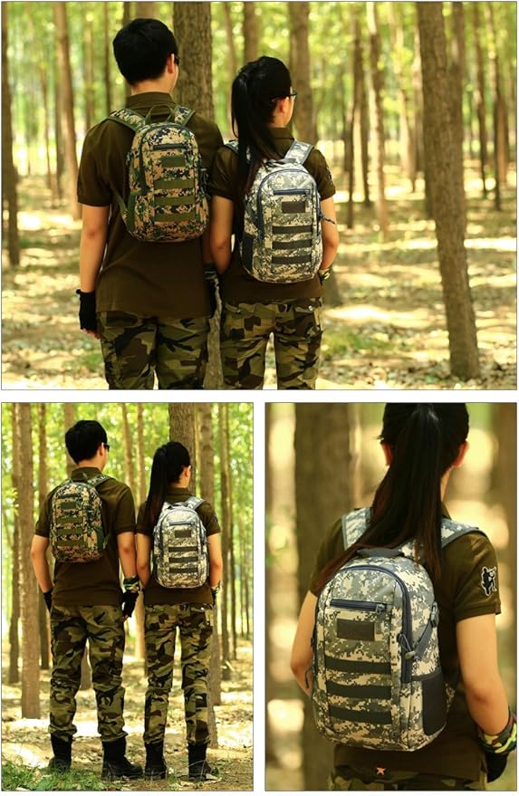 HUNTVP 10L Tactical Backpack Small Backpack Mini Daypack Military MOLLE Rucksack Gear Tactical Assault Pack Bag for Hunting Camping Trekking(10L-ACU Camouflage)