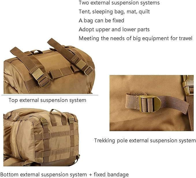 Hiking Backpack - Waterproof Backpack 100L Outdoor Mountaineering Bag Men and Women Travel Bag Large Capacity Tactical Mountain Travel Rucksack (Color : C Size : 100L)