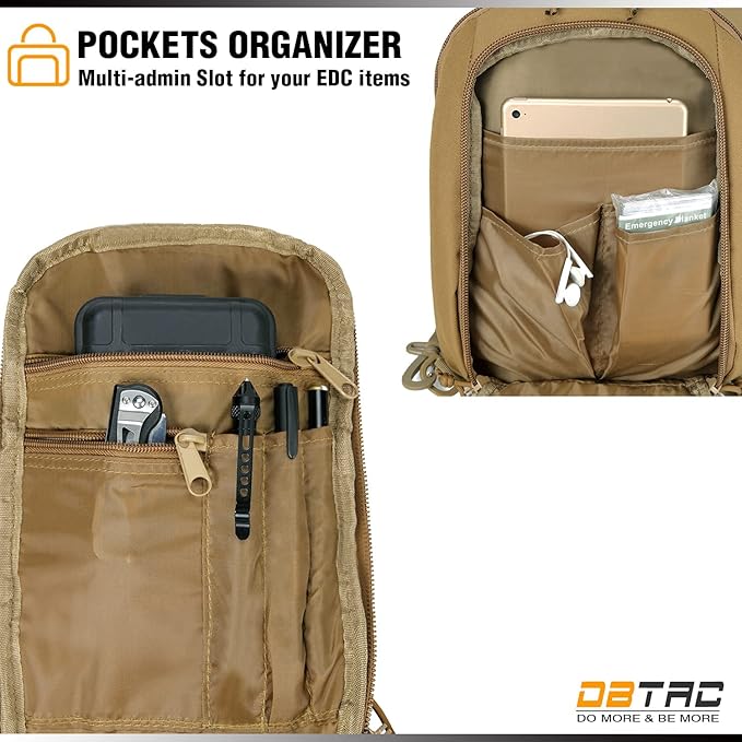 DBTAC Double Rifle Bag 32 + Tactical Concealed Carry Sling Bag Small (Brown)