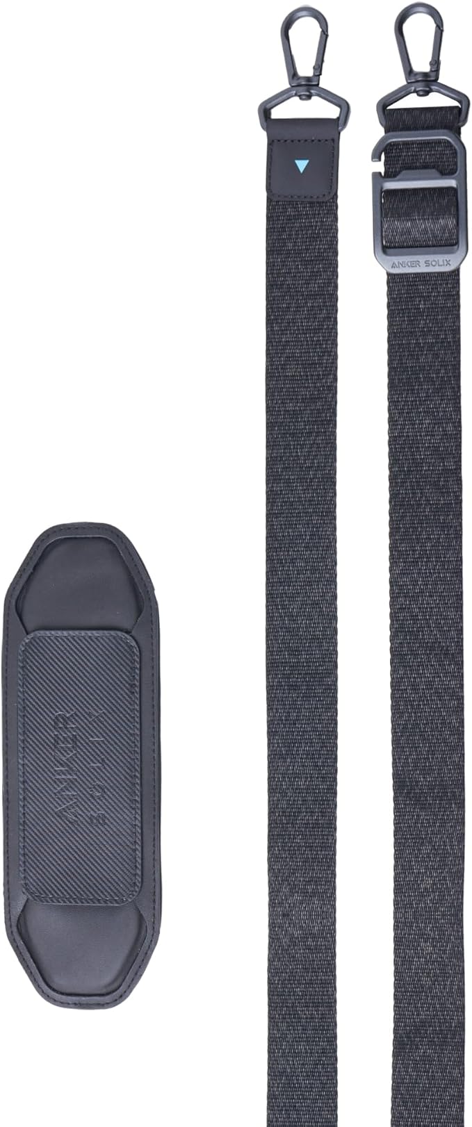 Anker SOLIX Adjustable Strap Compatible with C300 DC and C300 Portable Power Station Thick and Soft Nylon Universal Replacement Padded Non-Slip Fit with Metal Swivel Hooks PU Shoulder Pad Black