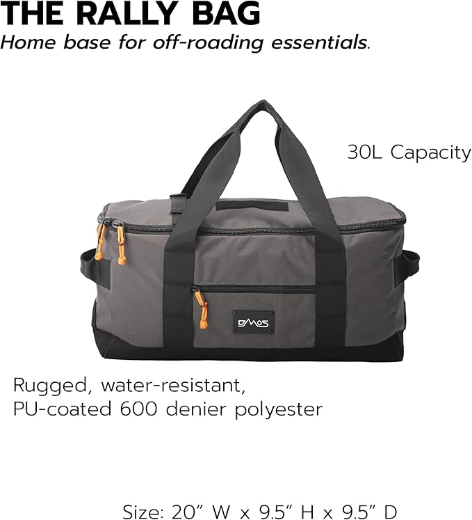 DMOS Rally Bag - Overland Organizational Storage Duffel for Essential Off-Road Gear &amp Tools for Overlanding Camping &amp Emergency Use - Alloy