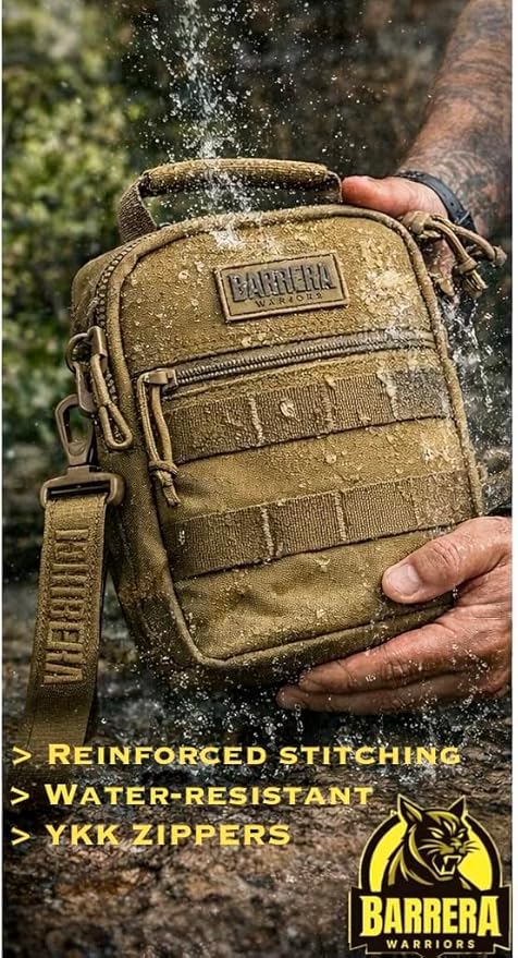 Tactical Backpack 25L + EDC Sling Bag Set- Military MOLLE Assault Pack with Crossbody Chest Bag Compact Tactical Daypack for Hiking Camping Travel &amp Bug Out Gear (Coyote Brown)