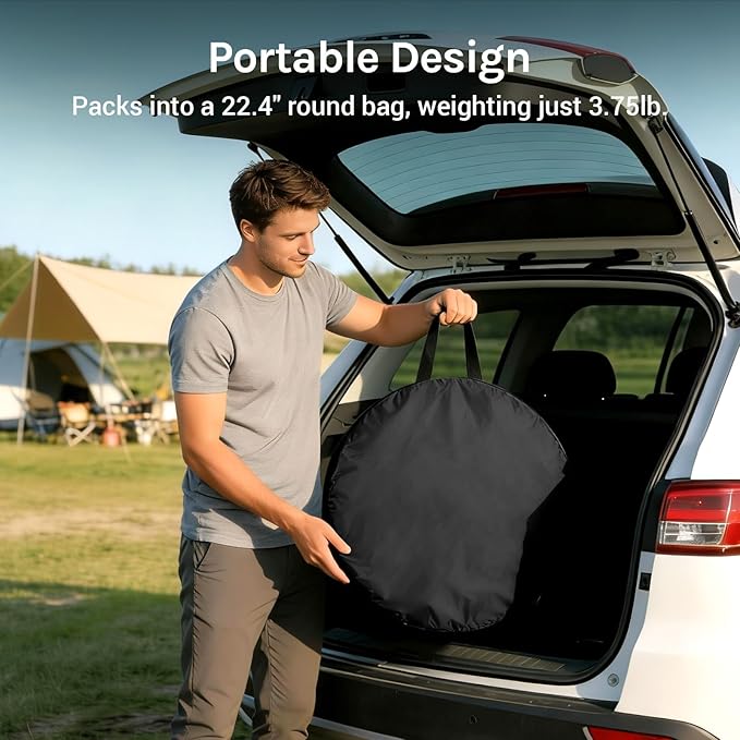 Wolfwise Pop Up Shower Tent for Camping Portable Instant Changing Tent with Ventilation Window &amp Carry Bag Privacy Bathroom Toilet for Beach &amp Outdoor Width 47  Height 75  Silver-Coated