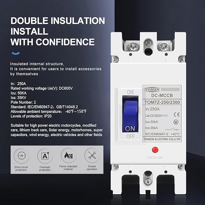PV Combiner Box 2 String Solar Distribution Box with 25A 250A DC Circuit Breakers 63A125A AC Circuit Breakers and Surge Protection. Solar PV Breaker Box Perfect for 8K-10KW Solar Inverter Systems