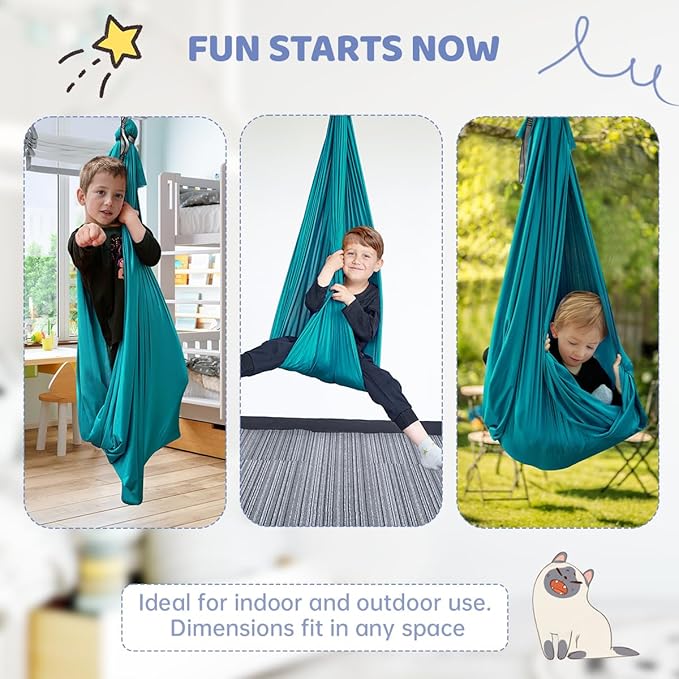 Therapy Swing for Kids with Special Needs (Hardware Included) Snuggle Swing Cuddle Indoor Outdoor Adjustable Hammock for Children with Autism ADHD Aspergers Sensory Integration