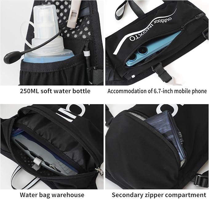 INOXTO Running Hydration Vest BackpackLightweight Insulated Pack with 1.5L Water Bladder Bag Daypack for Hiking Trail Running Cycling Race Marathon for Women Men
