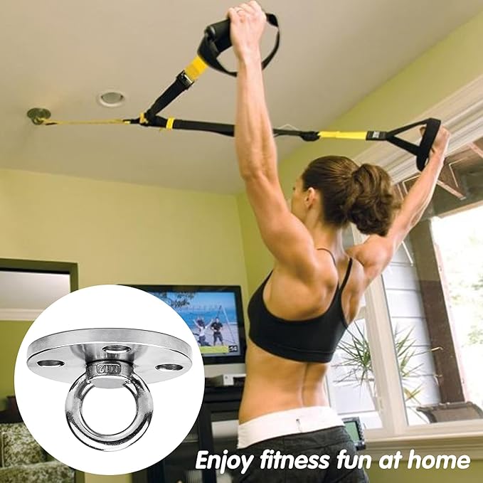 Heavy Duty Swing Hanger Hooks Stainless Steel Swing Set Accessories 360° Swivel Wall Ceiling Mount Bracket with Screw Bearable 500kg for Yoga Hammock Chair Sandbag Swing Sets