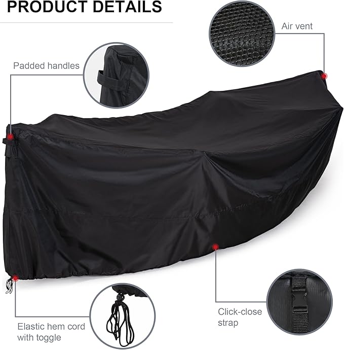Thickened Cover for 12FT Hammock Stand 210D Waterproof Cover With Handles and Vents Black