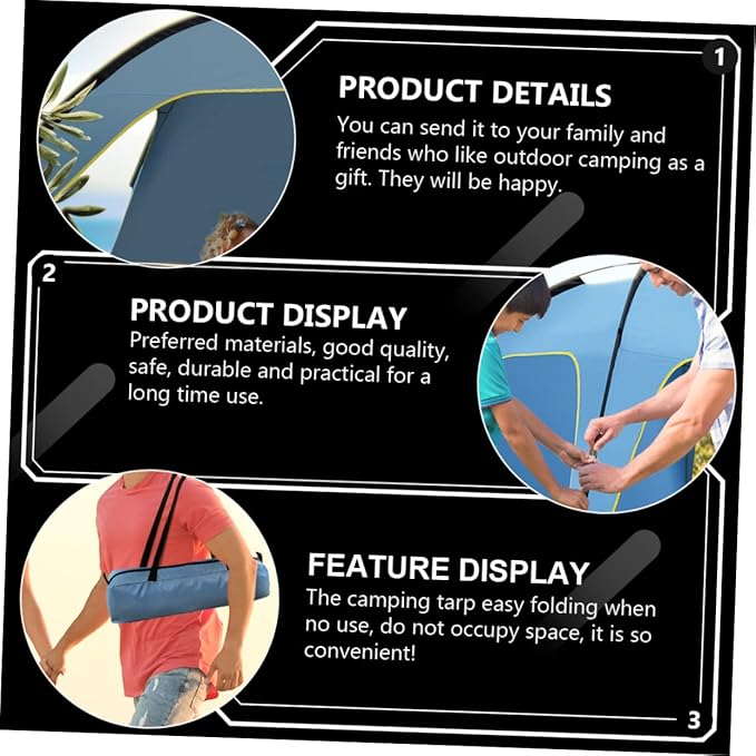 POPETPOP 1pc Quick Opening Tent Spacious Outdoor Camping Beach Shelter Uv Easy Setup Lightweight Design for Family Hiking Picnic Activities