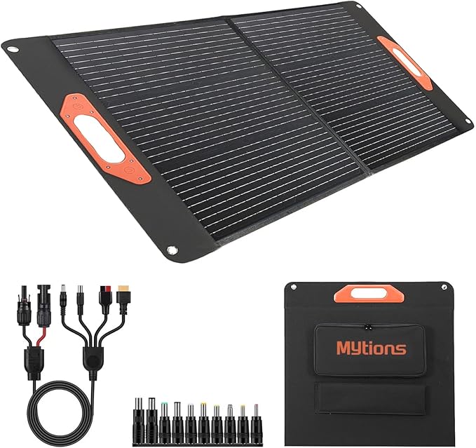 100W Portable Solar Panel for Power Station Compatible with Jackery Ecoflow Bluetti Anker and More Portable Power Stations Weatherproof for Camping RV Emergency Power (100W)