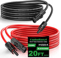 Oududianzi Solar Extension Cable 20Ft Solar Wire 10AWG Tinned Copper PV Cable 10Gauge Solar Panel Cables with Waterproof Connectors for Home Boat RV Outdoor Camping Solar Panels