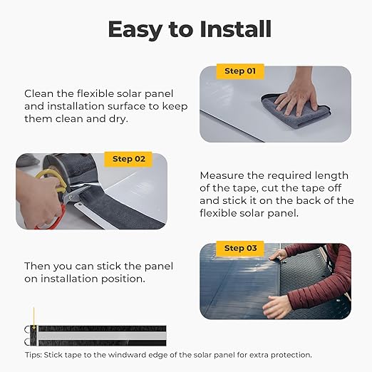 BougeRV Flexible Solar Panel Waterproof Butyl Rubber Tape for Yuma CIGS Thin-Film Arch Flexible Solar Panel 3.98''Width x 16.4 Feet Length