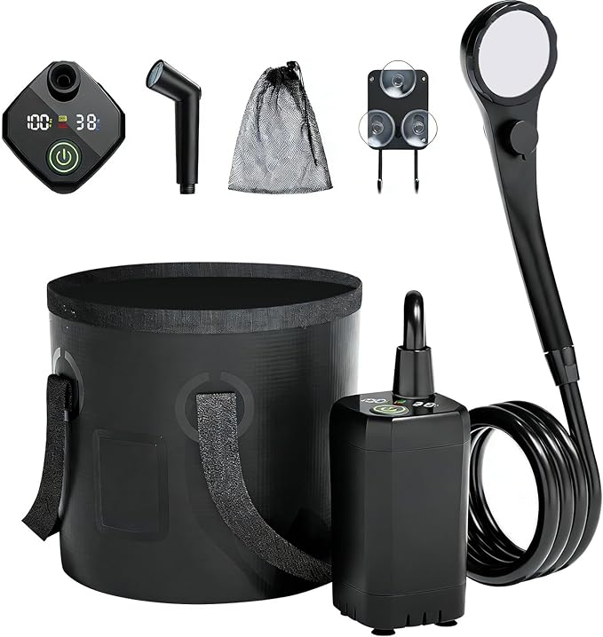Upgraded Outdoor Shower Set with Suction Cups 3 Modes Camping Bathing Tool for Beach or Pet Bathing Outdoor Shower