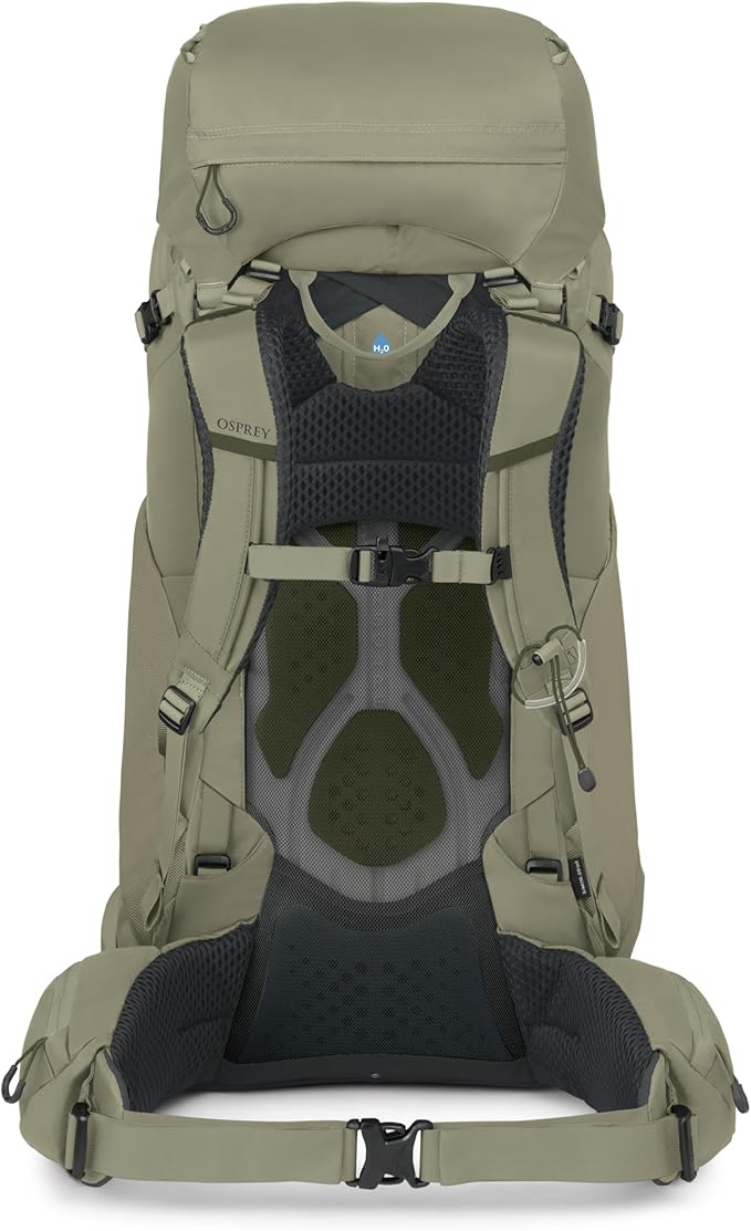 Osprey Kestrel 58L Men's Backpacking Backpack - Hiking &amp Camping Bag with Waterproof Raincover Olive Tan Large/X-Large