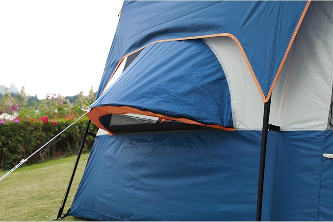 KTT Extra Large Tent 10-12-14 Person(B)Family Cabin Tents2 Rooms3 Doors and 3 Windows with MeshStraight WallWaterproofDouble LayerBig Tent for OutdoorPicnicCampingFamily Gathering