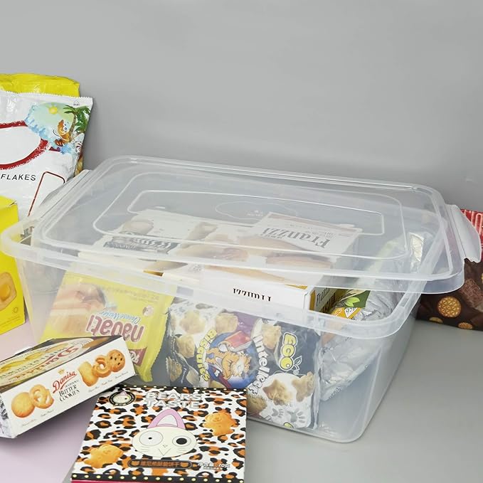 Gloreen Clear Storage Bin 16 Quart Latch Bins/Containers/Boxes with Lid Pack of 2
