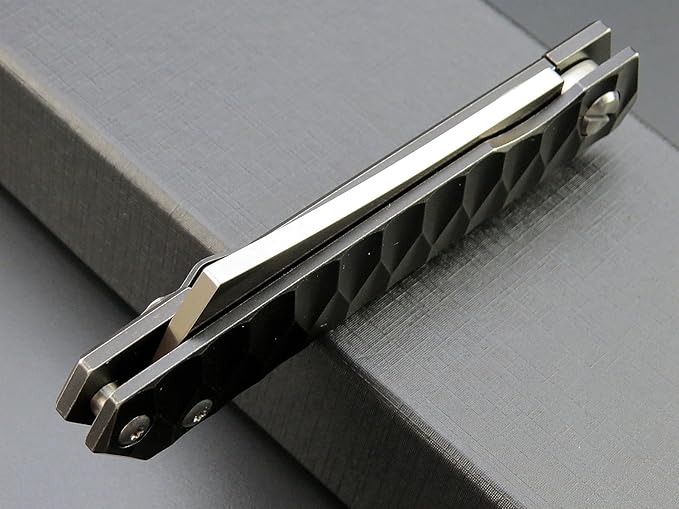 Eafengrow EF97 Pocket Knife Folding Knives D2 Steel Blade Titanium Handle Camping Outdoor Tools Knife EDC Hand Tool (black)