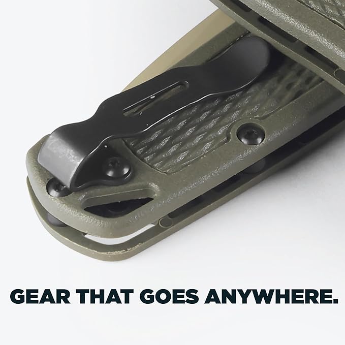 Benchmade - Bugout Outdoor EDC Folding Knife Slim Lightweight Plain Edge Drop-Point Blade CPM-S30V Stainless Steel (58-60HRC) Grivory Handle (535TN-11)