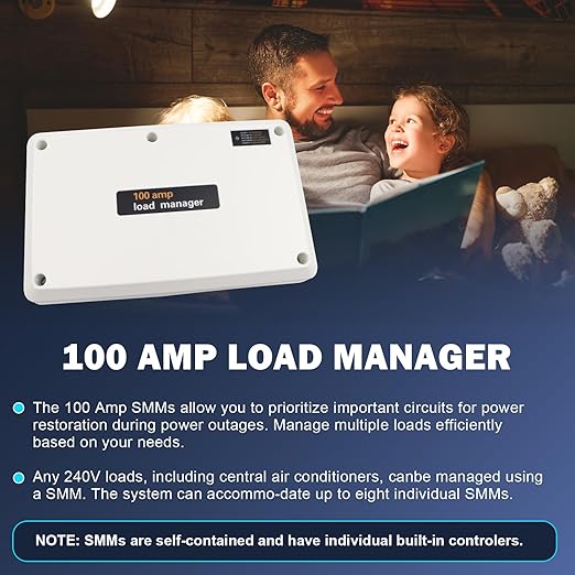 100 Amp Load Manager Compatible with Generac 7006 Smart Management Module Wireless Generator Protection Module with 8-Zone Control Real-Time LED Monitoring