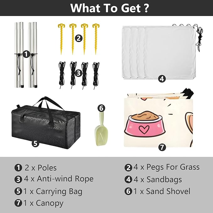 ALAZA Corgi Dog with Bones Pattern Beach Tent Sun Shelter Portable Canopy Sunshade for Outdoor Camping Picnics Backyard Fun 10x9 ft