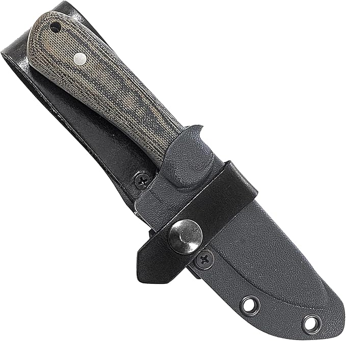 Condor Tool &amp Knife Ceres Knife - 3.59 In Sandvik 14C28N Stainless Steel - Flat Grind w/Second Bevel - Micarta Handle - Kydex w/Leather Belt Sheath Perfect for Camping &amp Survival 6.35 oz