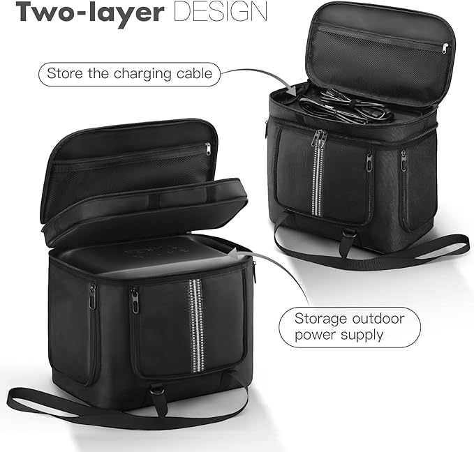 Carrying Case Compatible with Anker SOLIX C1000/Gen 2/C800 Portable Power Station Protective Storage Bag with Pockets for Outdoor Travel Camping Charging Accessories